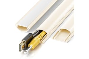 YECAYE 42.5in Cord Cover, Cord Hider for 1-2 Cords, Half Round Cord Covers for Wires on Wall, Adhesive Wire Hiders for TV on Wall, 3xL14.2in, W1.18 x H0.43in, Beige