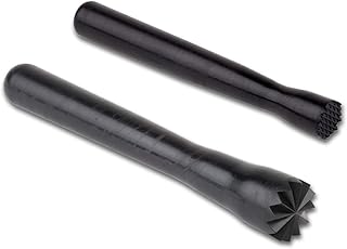 Buddy´s Bar - Stößel Set, 2 grobe Barstößel zum Auspressen von Früchten, Zerstoßen von Würfelzucker, Cocktailstößel, Eisstößel, Ø 2,5 cm, L: 21 cm, Ø 4 cm, L: 24 cm, Made in Germany, schwarz