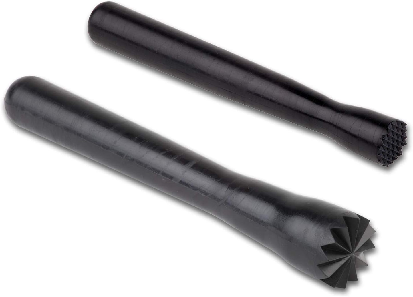 Buddy´s Bar - Stößel Set, 2 grobe Barstößel zum Auspressen von Früchten, Zerstoßen von Würfelzucker, Cocktailstößel, Eisstößel, Ø 2,5 cm, L: 21 cm, Ø 4 cm, L: 24 cm, Made in Germany, schwarz