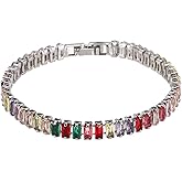 MECCANIXITY Diamond Tennis Bracelet for Women, Adjustable Stackable Cubic Zirconia Tennis Bracelet with Jewelry Box