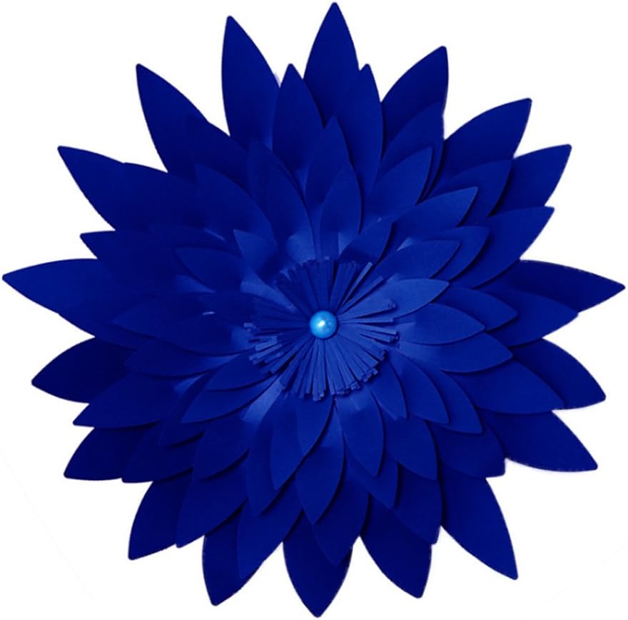 PartySunny 1PC 50CM 3D Paper DIY Flower Decor for Wedding Party Backdrop Archway Decoration (Royal Blue)