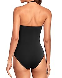 Holipick Women Black White One Piece Swimsuits