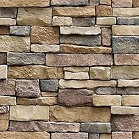 Anti-Mold Tile Stickers 3D Stone Brick Modern Design Self Adhesive Peel and Stick Tile Backsplash for Home Bedroom Living Room Kitchen 18 X40 Inch (Multicolor)