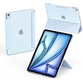 Feams Ultra Slim Case for iPad Air 11-inch M3 2025 / M2 2024, iPad Air 5th/4th Generation 2022/2020 10.9 Inch Y-Fold Stand Case Translucent Hard PC Back with Landscape Portrait Mode, Sky Blue