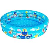 3 Rings Kiddie Pool for Toddler, 48&rdquo;X12&rdquo;，Kids Swimming Pool, Inflatable Baby Ball Pit Pool, Small Infant Pool (Blue)
