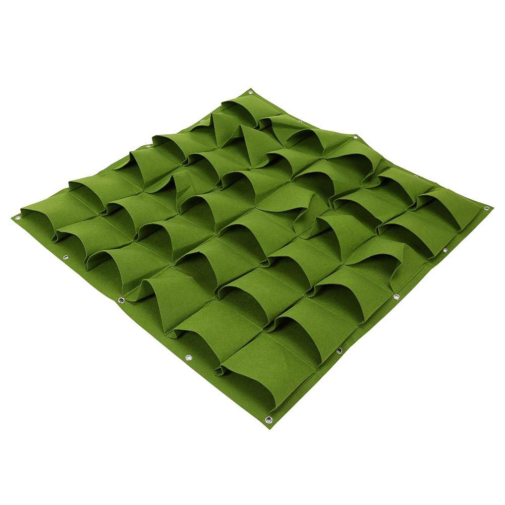 HEEPDD Vertical Garden Planter, 36 Pockets Wall-Mounted Planting Bags Hangers Outdoor Indoor Greening Flower Vegetables Growing Container Pots for Garden Home Decoration(Green)
