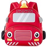 KK CRAFTS Preschool Backpack Toddler Neoprene Animal Schoolbag Lunch backpack for Kids Boys Girls(Fire Engine)