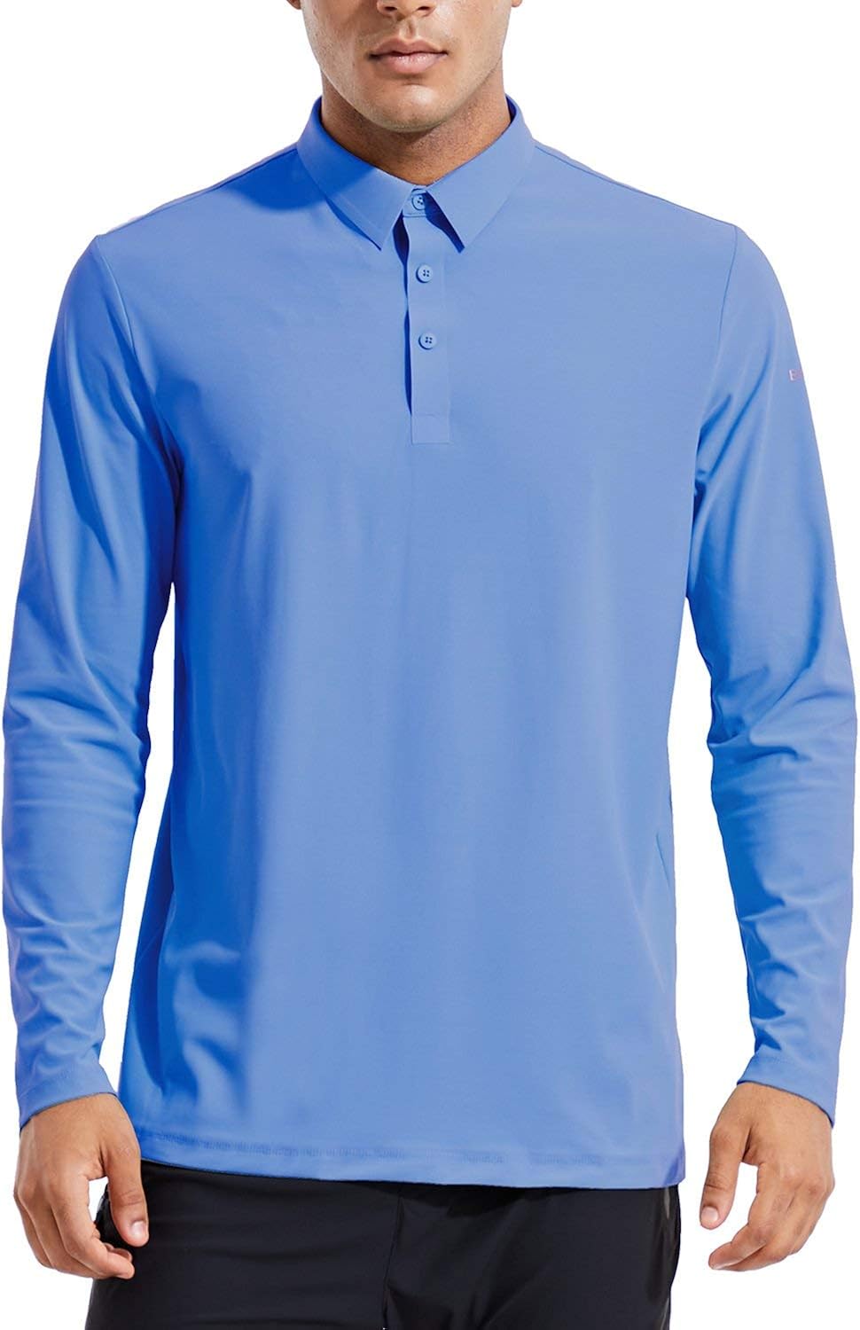 BALEAF EVO Men's UPF 50+ Sun Protection Golf Polo Shirt Quick Dry Long Sleeve Workout Tennis Shirt : Clothing