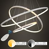 LED 3 Anneaux Suspension Moderne Élégant Circulaire Conception Salle à