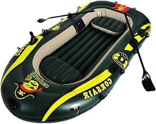 GUOE-YKGM Kayak 2/3/4-Personen-Ausflug Aufblasbares Kajak-Angriffsboot-Set Mit Kunststoff-Rudern - Aufblasbares Pool-Strandspielzeug Geeignet for Strand-, Rafting-, Surf- Und Inselfahrten - Grün
