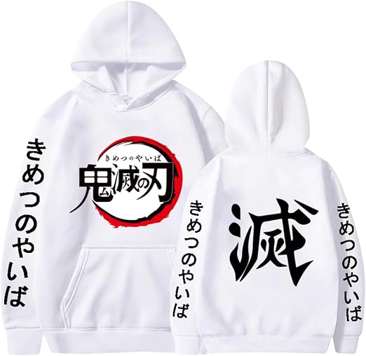 demon slayer white hoodie