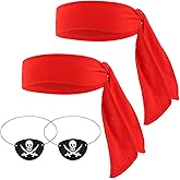 Aprince Pirate Accessories Eye Patch Bandana Costume Men Women Adults Party Favors Hat Head Scarf Headband Decorations