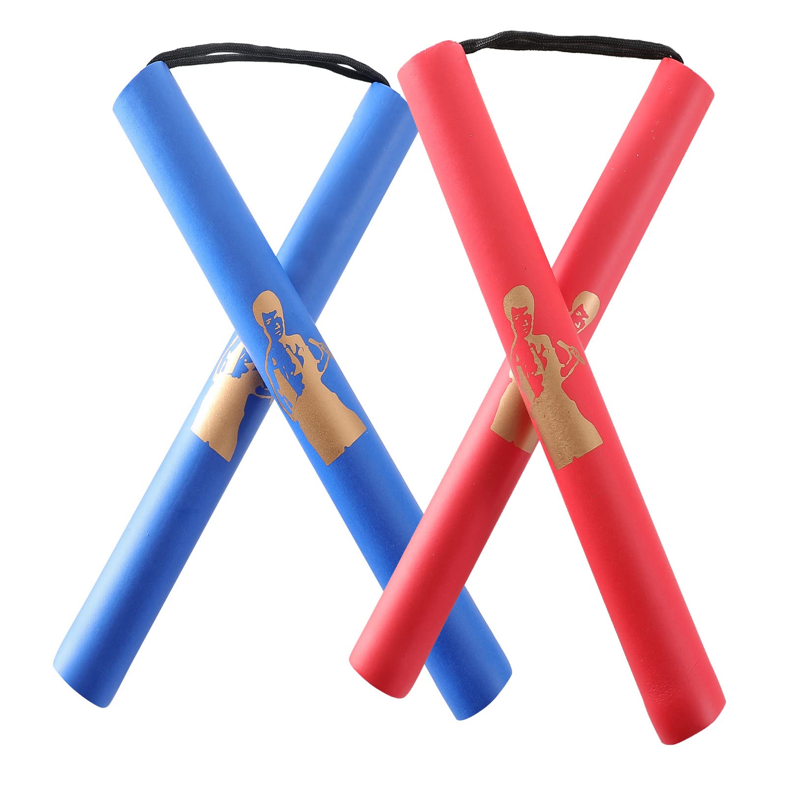 AUFIKR Portable Foam Nunchucks, 2 Pairs Training Nunchakus Suitable for Kids & Beginners Practice and Training,Adopt Rope Connector Foam Nunchucks