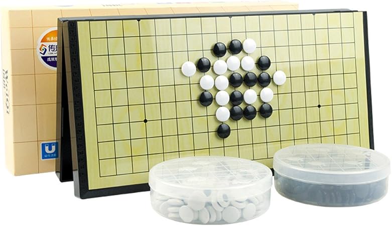 Amazon Paution 囲碁セット 折り畳み式 携帯用 ポータブル 塩ビ材質 19路 マグネット石 囲碁盤 初心者 プロ 教育 旅行 ゲーム 収納 37cm X 37cm 囲碁 おもちゃ