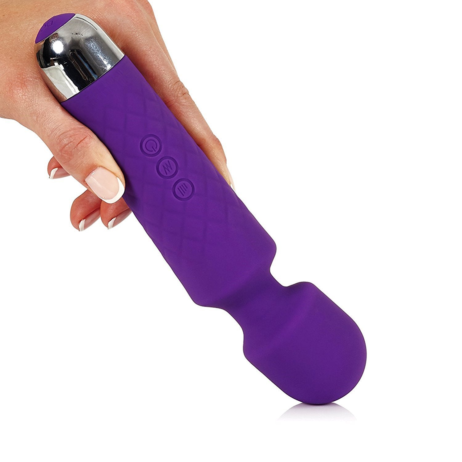 APRIL 14TH Cordless Waterproof Therapeutic Wand Massager | 8 Powerful Speeds & 20 Pulsating Patterns | For Muscle Aches & Sports Recovery | Rechargeable | Wireless & Travel Friendly - Purple