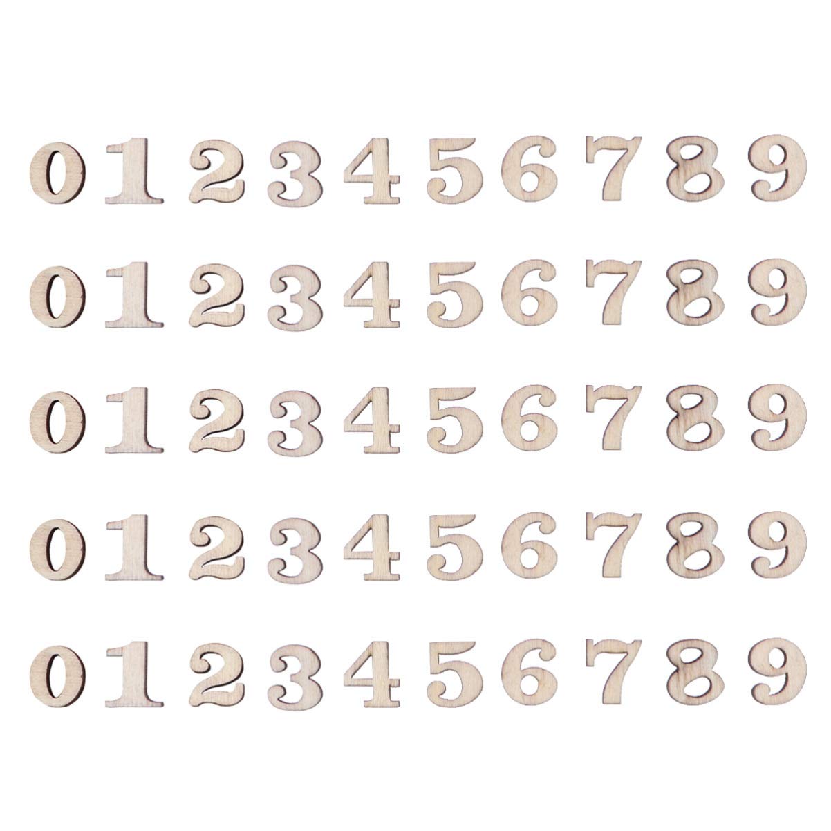 Artibetter 100pcs Wooden Numbers, Number 0 to 9 Embellishments for Arts Crafts DIY Decoration Displays 15mm