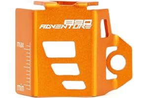 Mokiton Motorcycle Rear Brake Fluid Reservoir Pump Guard Cover Compatible With 890 Adventure/R 2021 2022 2023 2024 | Gas Tank Protectors 890 ADV 890adv Accessorie (orange)