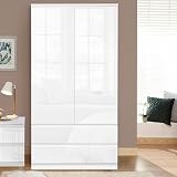 Blisswood High Gloss Bedroom Furniture Set 2 Door Wardrobe & Drawers view 4