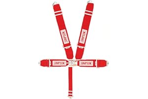 Simpson Racing 29061RD Latch and Link 62" Red Pull Up Bolt-in Individual 5-Point Harness System