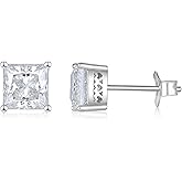 YL Solitaire Heart/Square Stud Earrings for Women 925 Sterling Silver 6MM 7MM 8 MM Moissanite Jewelry(D Color VVS1)