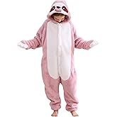 ATOZ Unisex Children Animal Pink Sloth Onesie, Halloween Costume Pajamas Christmas Cosplay Sleepwear For Boys Girls