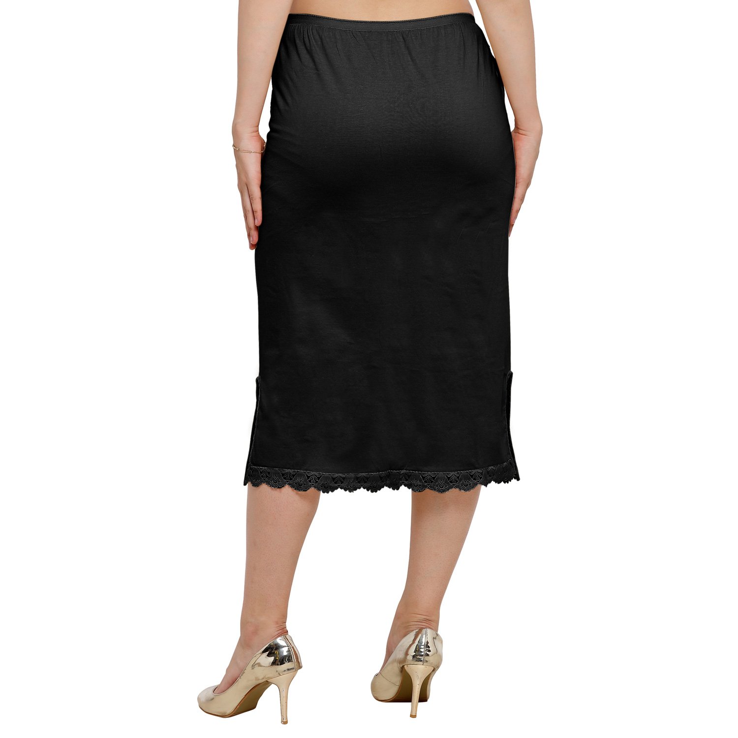 ziya pure cotton skirt slip with side-slit