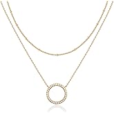 PAVOI 14K Gold Plated Layering Necklaces | Stylish Minimalist Design Pendant Necklaces | Butterfly, Heart, Lock, Evil Eye, Coin, Lightning Bolt, Circle, Cross Pendants for Women - Valentines Day Trendy Jewelry