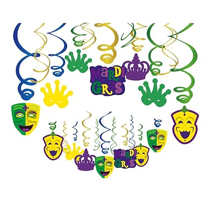 Amazon Com Cc Home Mardi Gras Decorations Assorted Mardi Gras