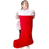 MSYO Giant Christmas Stocking - Super Soft Velvet Buffalo Plaid with Plush Cuff, Extra Large Xmas Stocking for Fireplace, Stairs, Mantel - Festive Holiday Home Decor for Christmas Tree(Red)