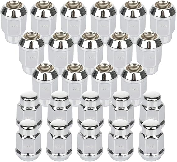 ECCPP Wheel Lug Nuts 25 Pieces 1/220 Chrome Plated Bulge Acorn Drive 3/4 Lug Nuts