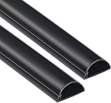 D-Line 30x15mm Cable Trunking 2m Pack Black Half Round Self-Adhesive