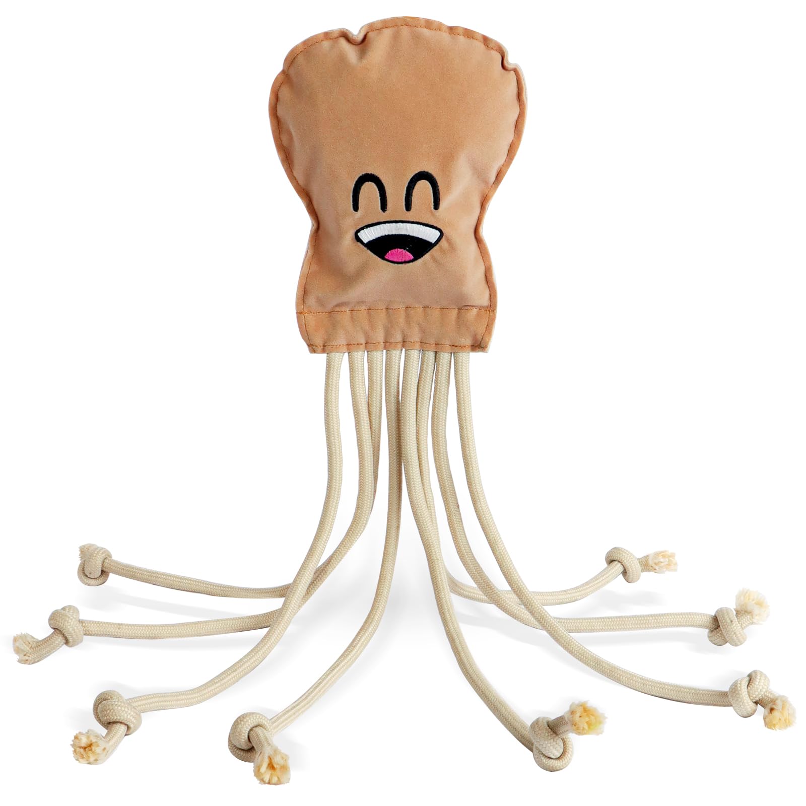 SCHITEC Dog Rope Toys, Plush Crinkle Tug of War Toy for Small Medium Large Dogs, Interactive Octopus Stuffed Chew Toy for Puppy Teething