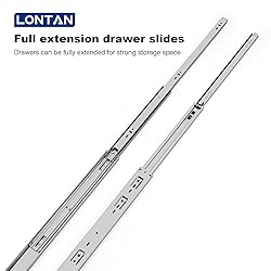 LONTAN 2 Pairs Silver Drawer Slides 16 Inch Side