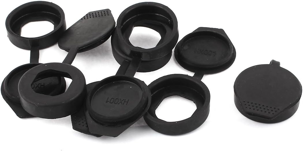 uxcell Key Panel Rubber Cam Lock Dust Cover 35mm Out Dia Black 6pcs