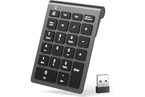 LIANGSTAR Number Pad, Wireless Numeric Keypad 22 Keys Portable Keyboard Extensions with 2.4GHz USB Receiver for 10 Key Financial Accounting Data Entry, Surface Pro, Laptop, Desktop, PC, Notebook