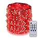 ER CHEN 165ft Led String Lights, 500 Led Fairy Starry Lights on 50M Silvery Copper Wire String Lights for Christmas (Red)
