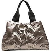 JISYIBOFF Puffer Tote Bag for Women Large Quilted Tote Bag Soft Padded Cotton Checkered Quilted Bags Handbag