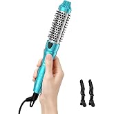 Terviiix Thermal Brush, MINI 1 Inch Hot Brush, Ionic Heated Round Brush, Tourmaline Ceramic Ionic Curling Iron for Short Hair, Adjustable Temperature, Dual Voltage