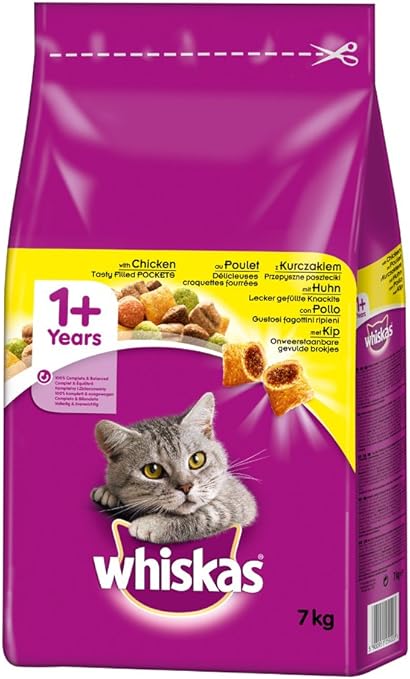 Whiskas Katzenfutter Trockenfutter Adult 1 Mit Huhn 1 Beutel 1