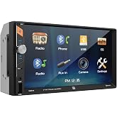 Dual Electronics DMR74 7-Inch Touchscreen Double DIN Car Stereo, Bluetooth | Backup camera input, hands-free Bluetooth calling, USB playback &amp; charge, push to talk voice assistant, no CD or DVD