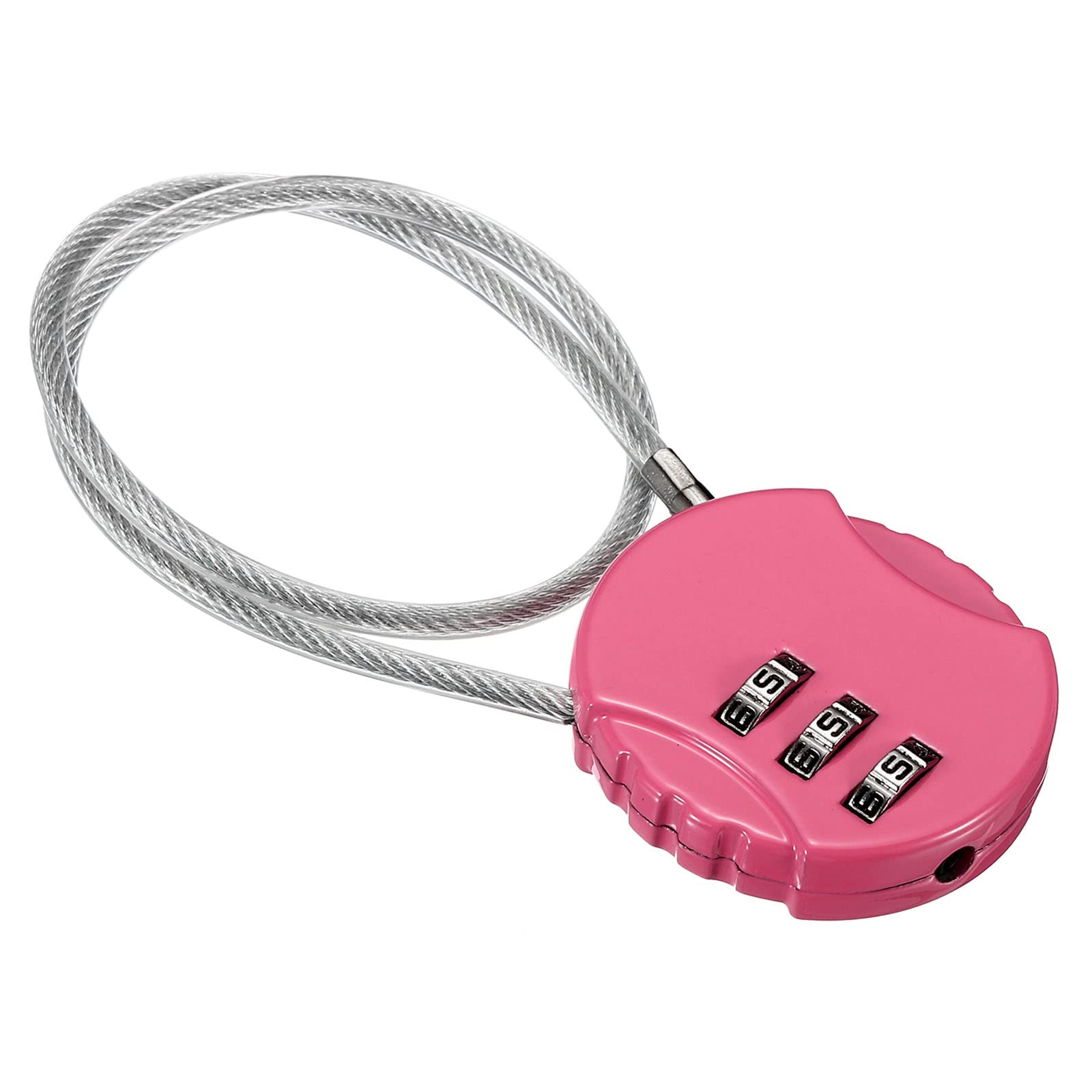 PATIKIL Combination Lock 12 Inch, 3 Digit Outdoor Waterproof Code Padlock with Wire Rope for Luggage Gym Locker Fence Toolbox Backpack, Pink