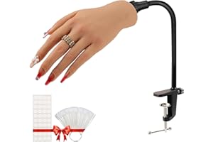 TGIRL Silicone Practice Hand for Acrylic Nails,Silicone Nail Hand Practice,Silicone Nail Hand for show,Fake Training Hand with Manicure Kits for DIY/Nail Salon Artists/Nail Artist（3#-left）