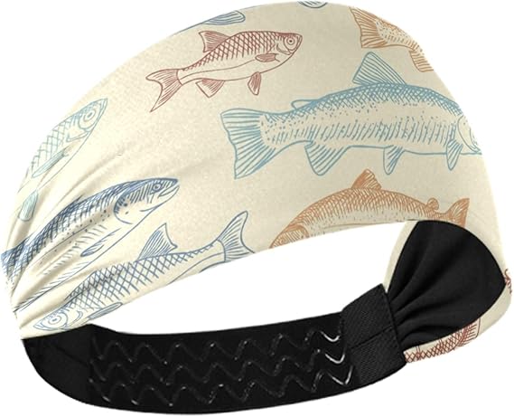 Amazon Co Jp ターバン フリーサイズ ヘアバンド レディース ヘアアクセサリー 魚柄 サーモン ヘッドバンド カチューシャ スポーツ バンダナ 洗顔 髪饰り お風呂 ヨガ 洗顔用 多機能 おしゃれ プリント かわいい 服 ファッション小物