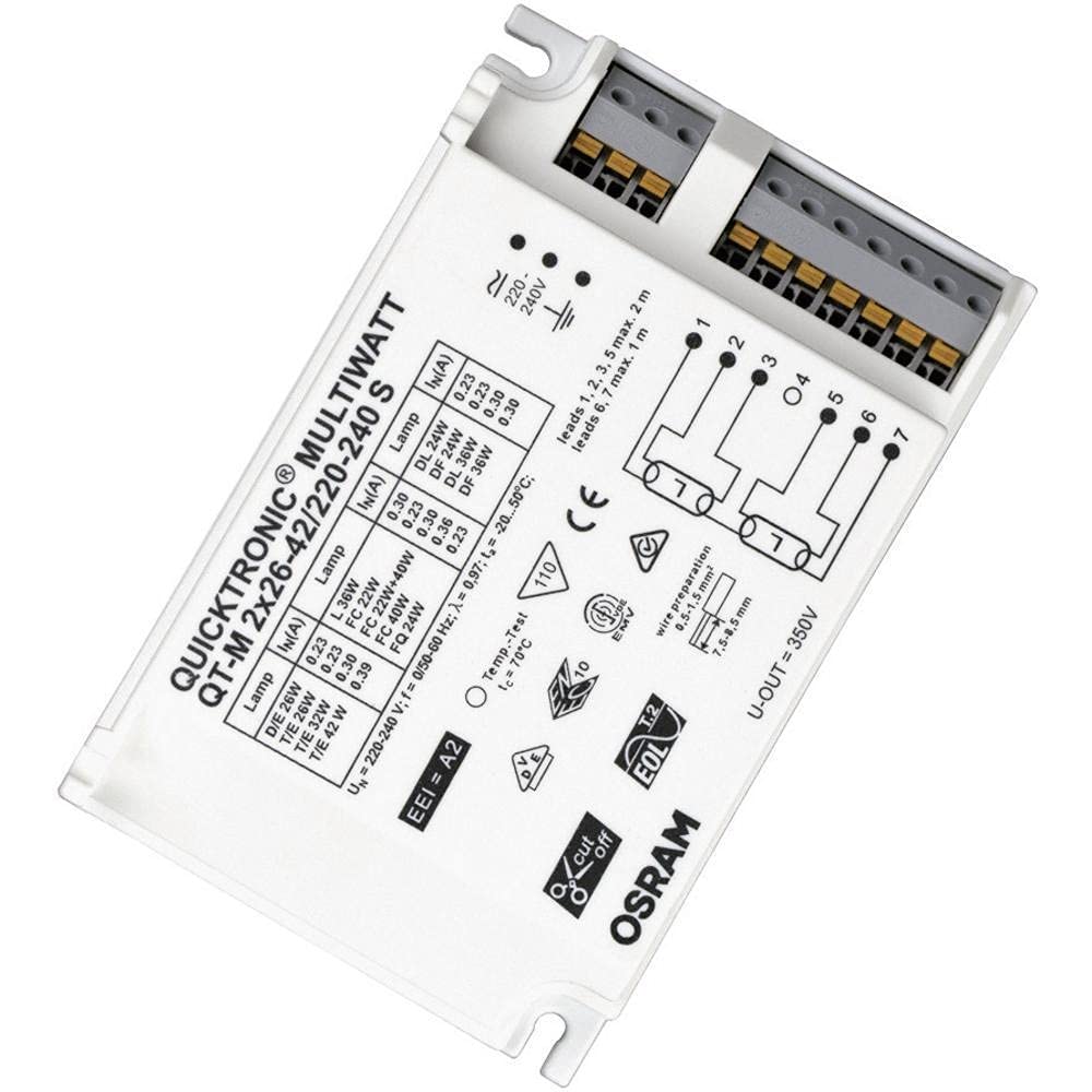OSRAM Electronic Control Gears (ECG), QUICKTRONIC MULTIWATT, ECG LL/KLL Non-DIM, QT-M 2X26-42/220-240 S