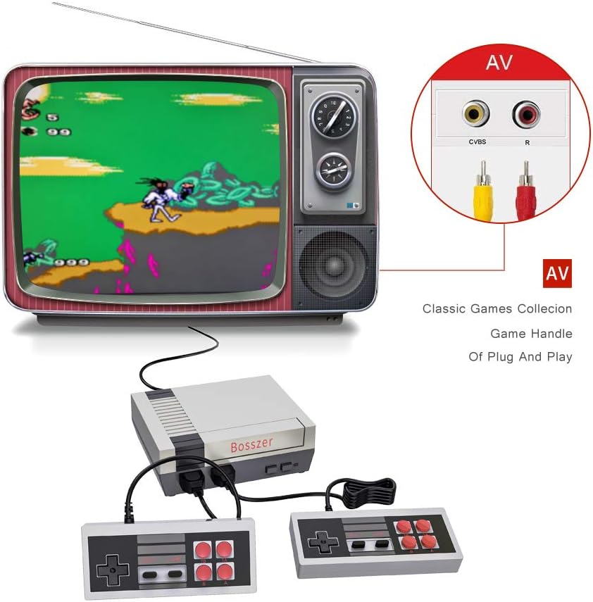 Bosszer 620 Retro Game Console, AV Output Mini NES Console Built-in Hundreds of Classic Video Games System: Toys & Games