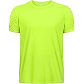 Boys Neon Shirts Dry Fit Athletic T Shirts UPF 50+ Performance Cooling Shirt Short Sleeve Rash Guard Kids Top for Boys Girls