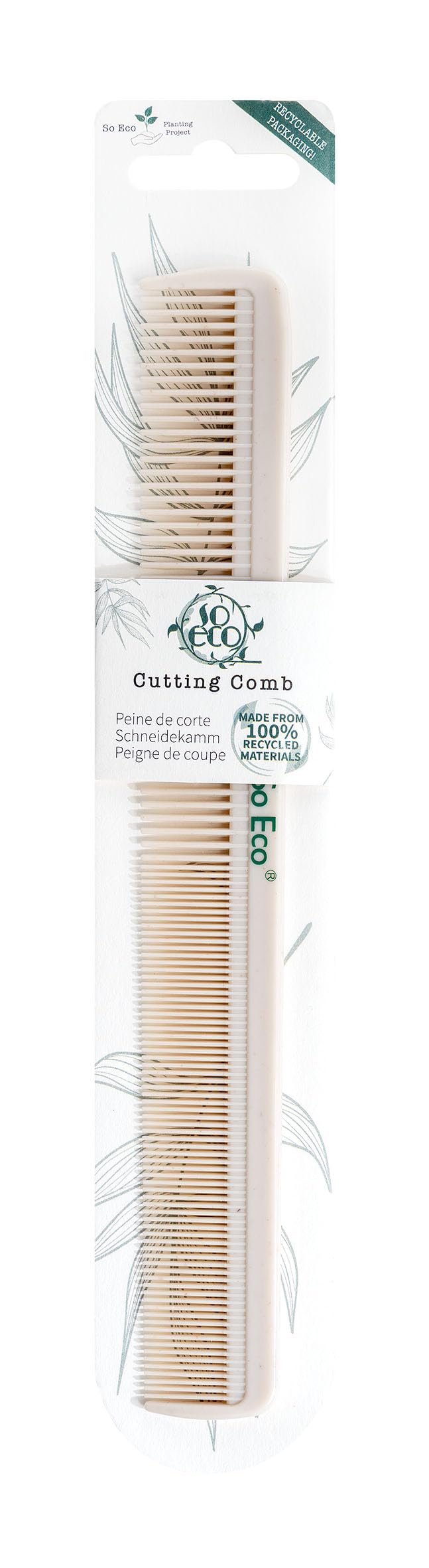 So Eco Cutting Comb – Dual-Tooth Hair Comb for Detangling, Sectioning & Precision Styling, Suitable for Most Hair Types, Made From 100% Post-Consumer Recycled Material