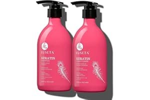 Luseta Keratin Shampoo and Conditioner for Color Treated & Dry Hair, Keratin Hair for Smoothing & Nourishing, Free of Sulfate