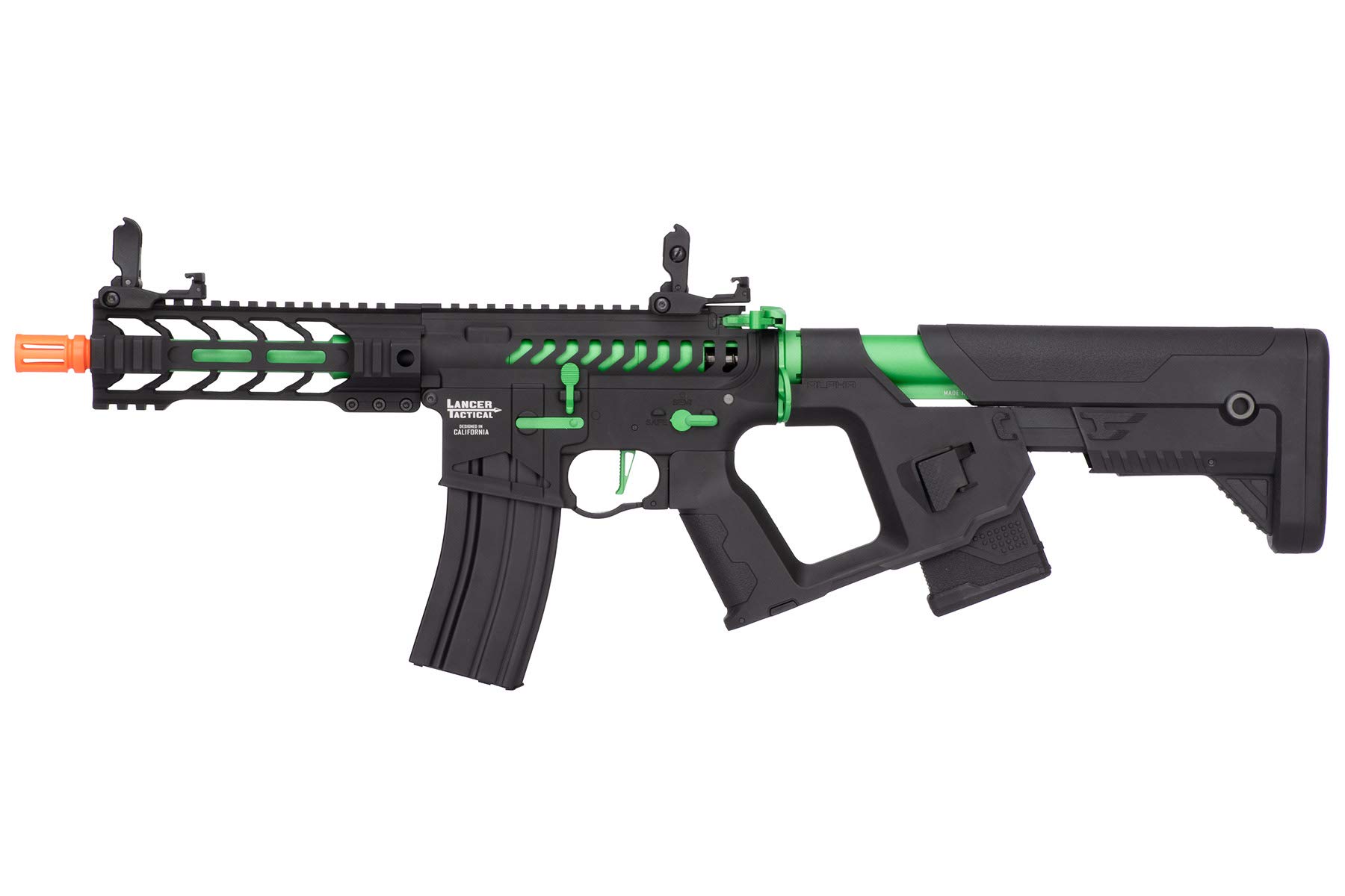 Lancer Tactical Enforcer BATTLE HAWK 7 Skeleton AEG Airsoft Rifle ALTO FPS NEGRO VERDE