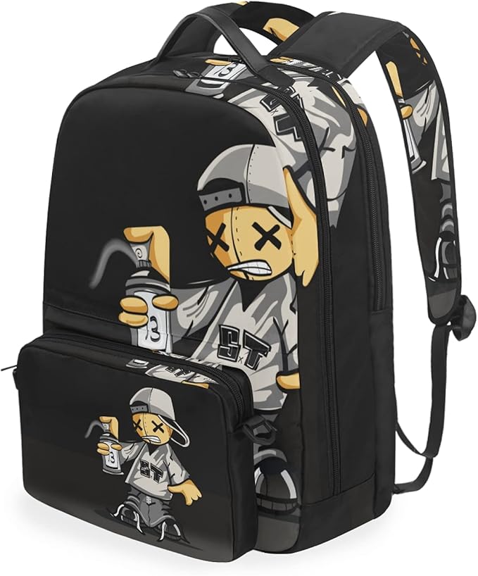Personality graffiti pattern bag personalized and unisex daypack